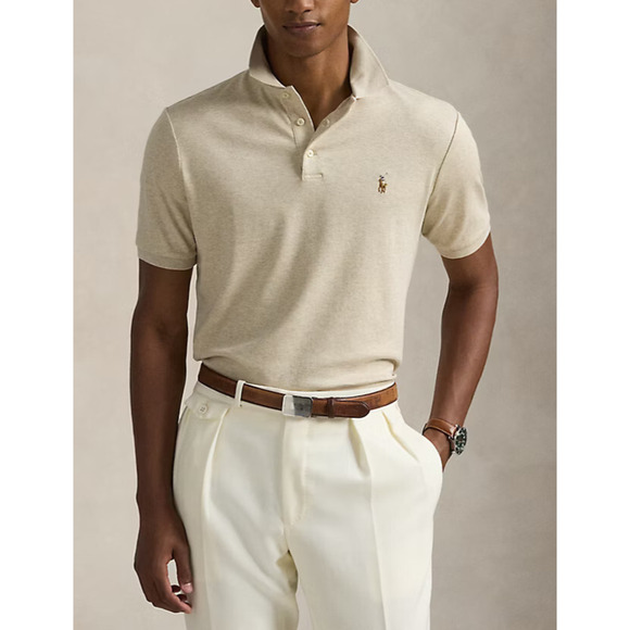 Polo Ralph Lauren Soft Cotton Polo Shirt in Dune Tan Men's 2XB 2X Big & Tall - Picture 1 of 12